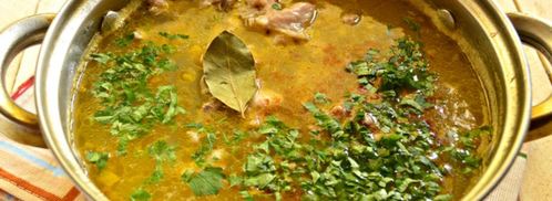 гороховый суп с курицей и сухариками. Шаг 7