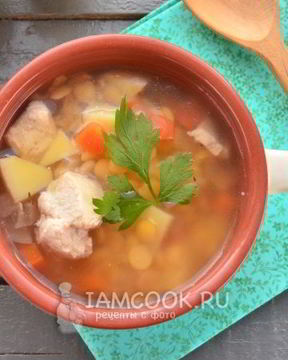 Гороховый суп с курицей в мультиварке