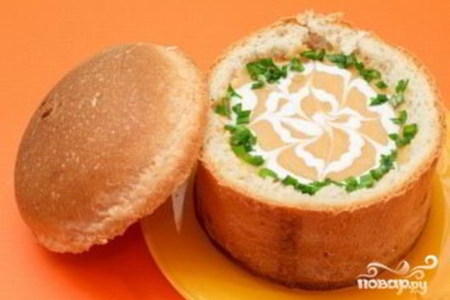 Рецепт горохового супа в хлебе