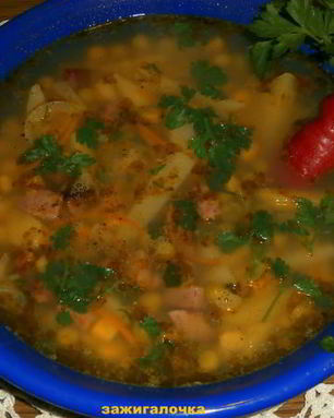 Кукурузно-гороховый суп