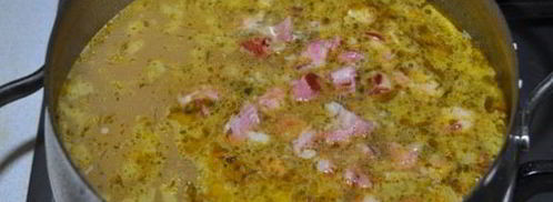 картофельно-фасолевый суп с копченостями. Шаг 8