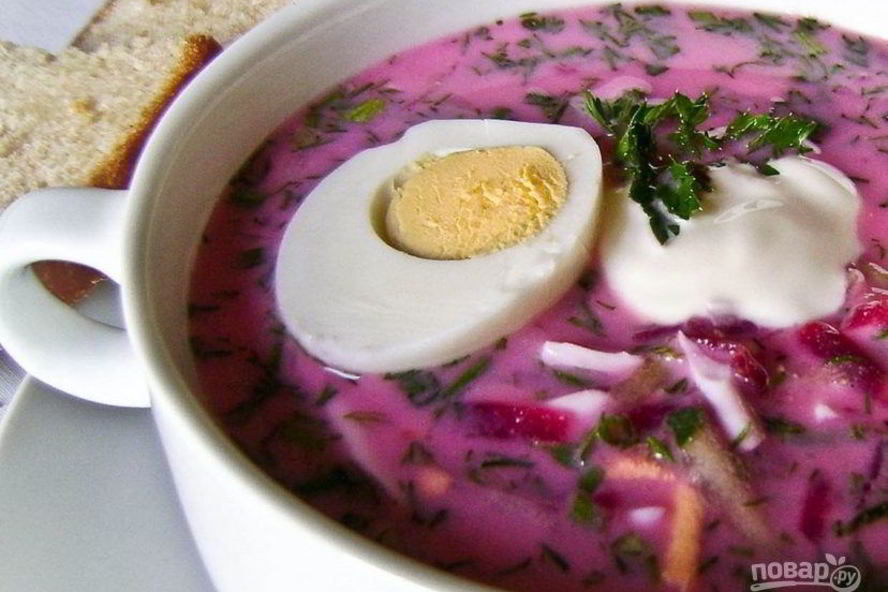 Рецепт холодника на кефире со свеклой