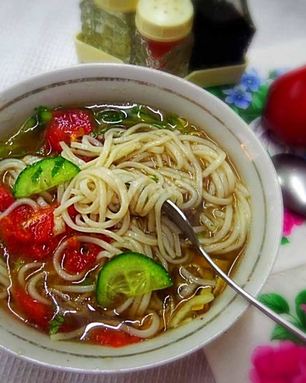 Кукси с говядиной по-корейски