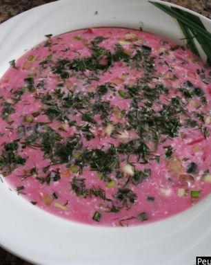 Свекольник на кефире классический холодный суп