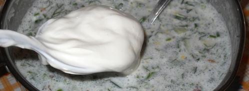 зеленый холодный суп на кефире таратор. Шаг 9