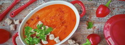 крем-суп из запеченного перца с хрустящими ржаными отрубями. Шаг 7