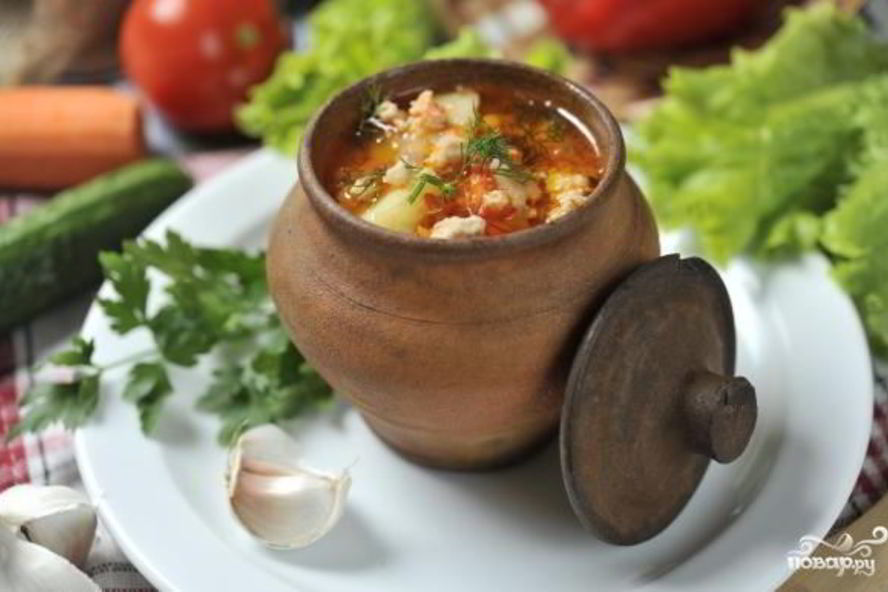 Рецепт куриного супа в горшочке