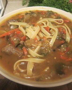 Лагман с баклажанами