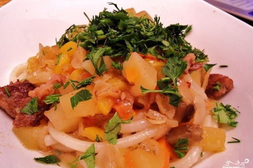 Рецепт лагмана с кабачками