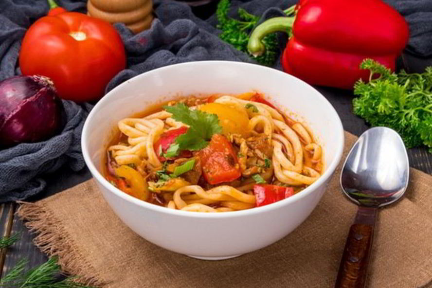 Рецепт лагмана с курицей и баклажанами