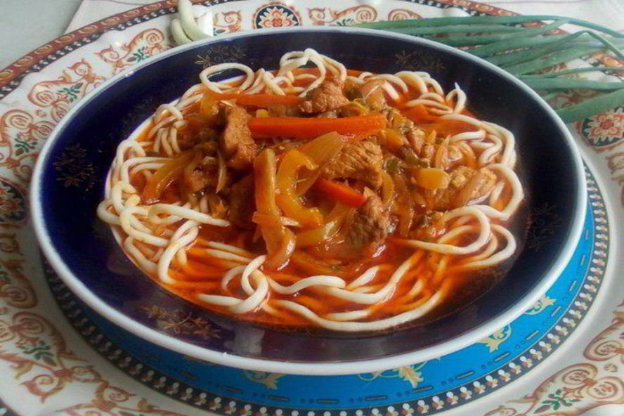 Рецепт лагмана с тянутой лапшой