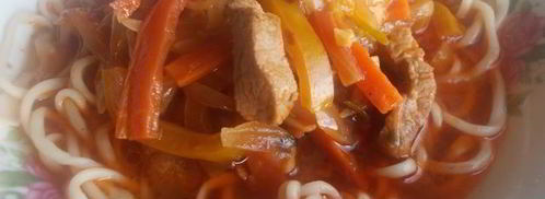 лагман с тянутой лапшой. Шаг 28