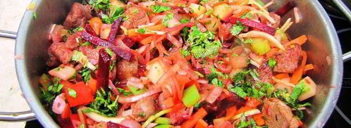 узбекский лагман с настоящей домашней лапшой. Шаг 18