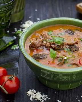 Молочный суп из баклажанов с грибами