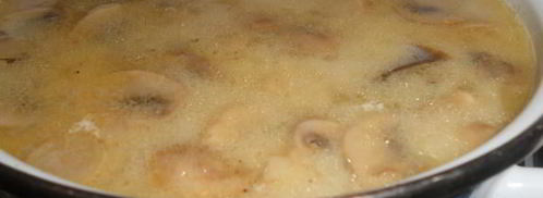 молочный суп с грибами. Шаг 5