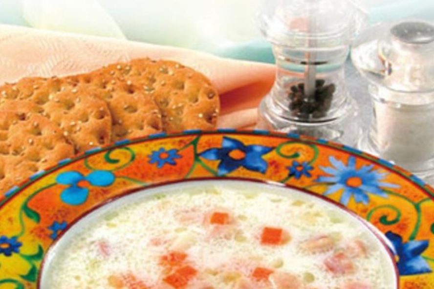 Рецепт молочного супа с копченостями