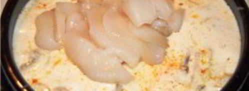 молочный суп с пастой и морскими гребешками. Шаг 4