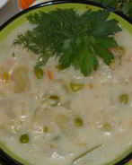 Сырно-молочный суп с овощами