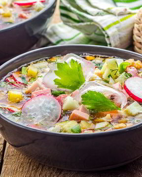 Домашняя окрошка на квасе