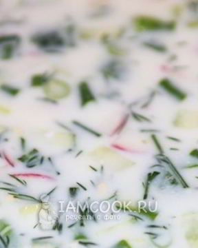 Окрошка на кефире без колбасы