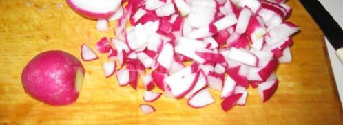 окрошка на кефире классическая с колбасой. Шаг 4