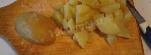 окрошка на кефире классическая с колбасой. Шаг 6