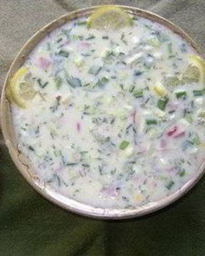 Окрошка на кефире овощная