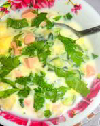 Окрошка на кефире с лимоном