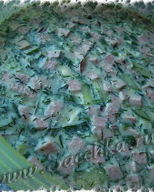 Окрошка на кефире с минералкой