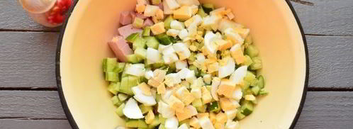 окрошка на майонезе и воде. Шаг 6