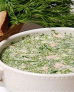 Окрошка на минеральной воде с кефиром