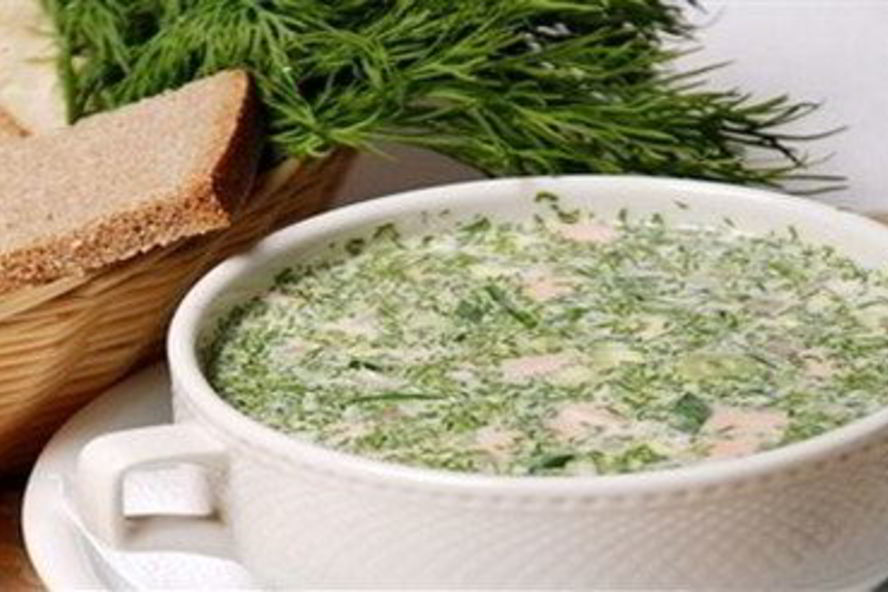 Рецепт окрошки на минеральной воде с кефиром