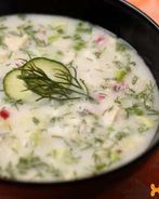 Окрошка на тане с курицей