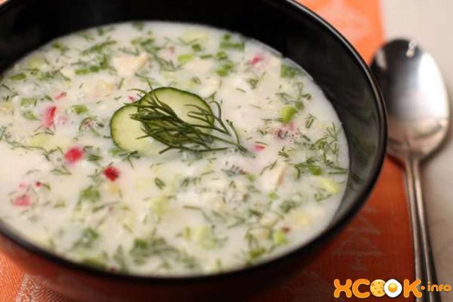 Рецепт окрошки на тане с курицей