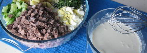 окрошка на воде с уксусом и майонезом. Шаг 9