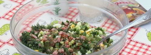 окрошка с горчицей. Шаг 8