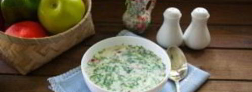 окрошка с копченой грудкой. Шаг 8