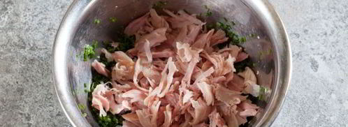 окрошка с копченой курицей. Шаг 6