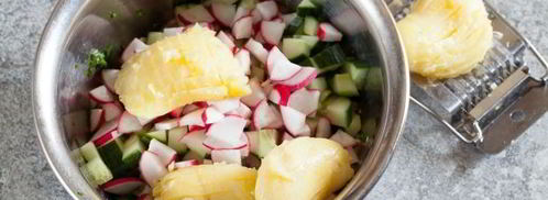 окрошка с копченой курицей. Шаг 9