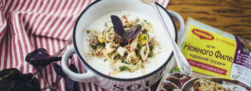 окрошка с куриной грудкой на кефире. Шаг 13