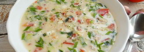 окрошка с курицей и помидорами. Шаг 6