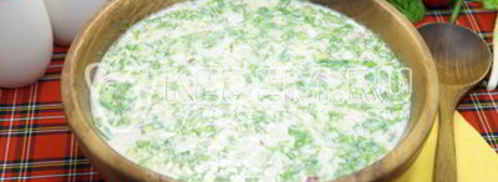 окрошка с курицей на квасе. Шаг 12