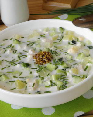 Окрошка с курицей