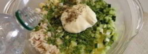 окрошка с курицей. Шаг 7