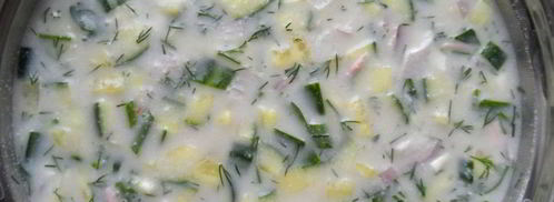 окрошка с вареной колбасой. Шаг 5