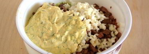 окрошка с жареным мясом. Шаг 5