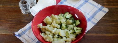 окрошка со свеклой на кефире. Шаг 6