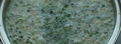 окрошка в ледяной тарелке на сыворотке с редькой. Шаг 3