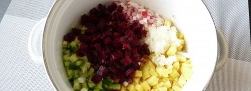 постная окрошка на квасе. Шаг 7