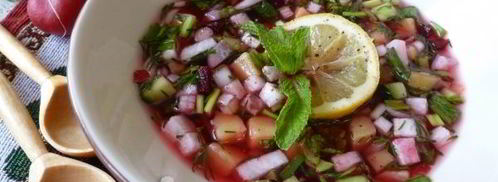 постная окрошка на квасе. Шаг 12